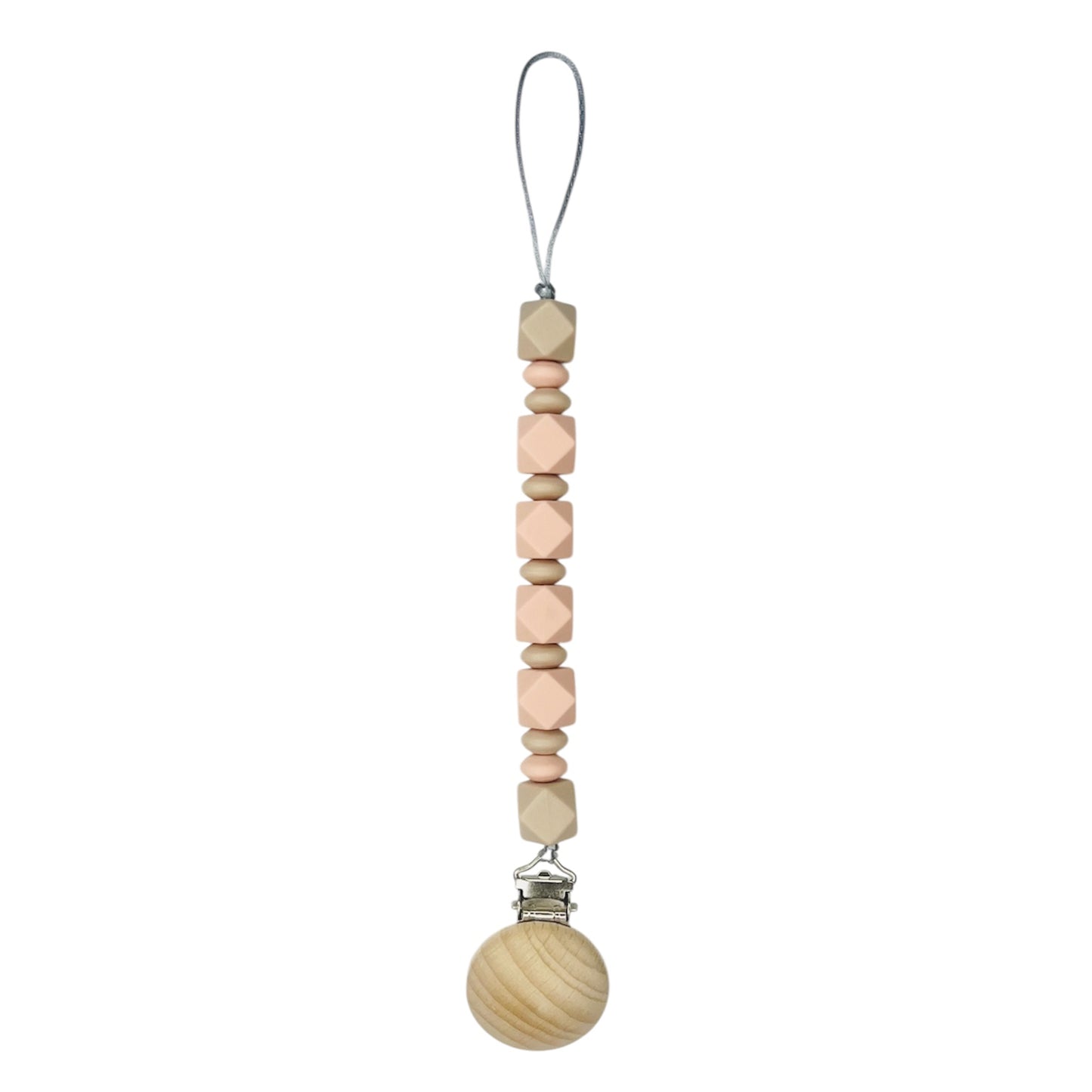 Pacifier Clip - Blush Bloom - Peach & Oatmeal
