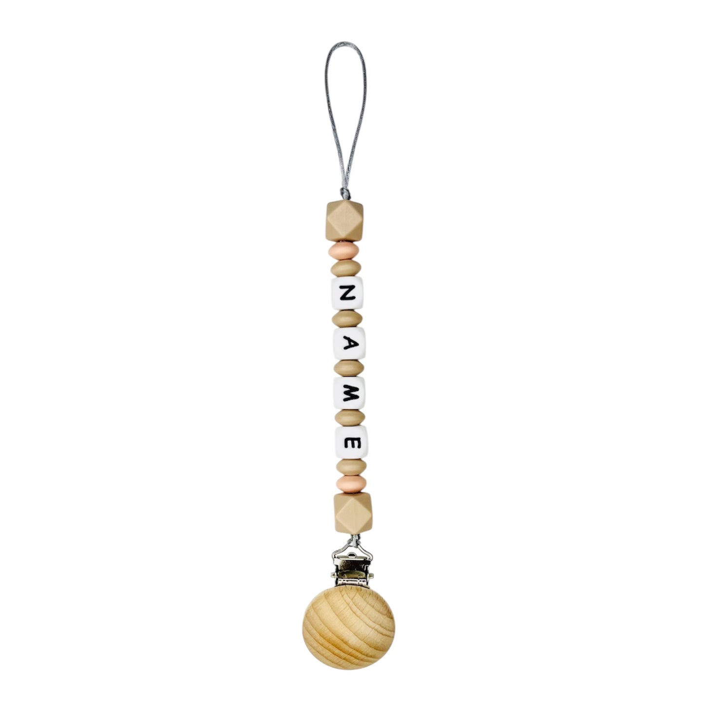 Pacifier Clip - Blush Bloom - Peach & Oatmeal