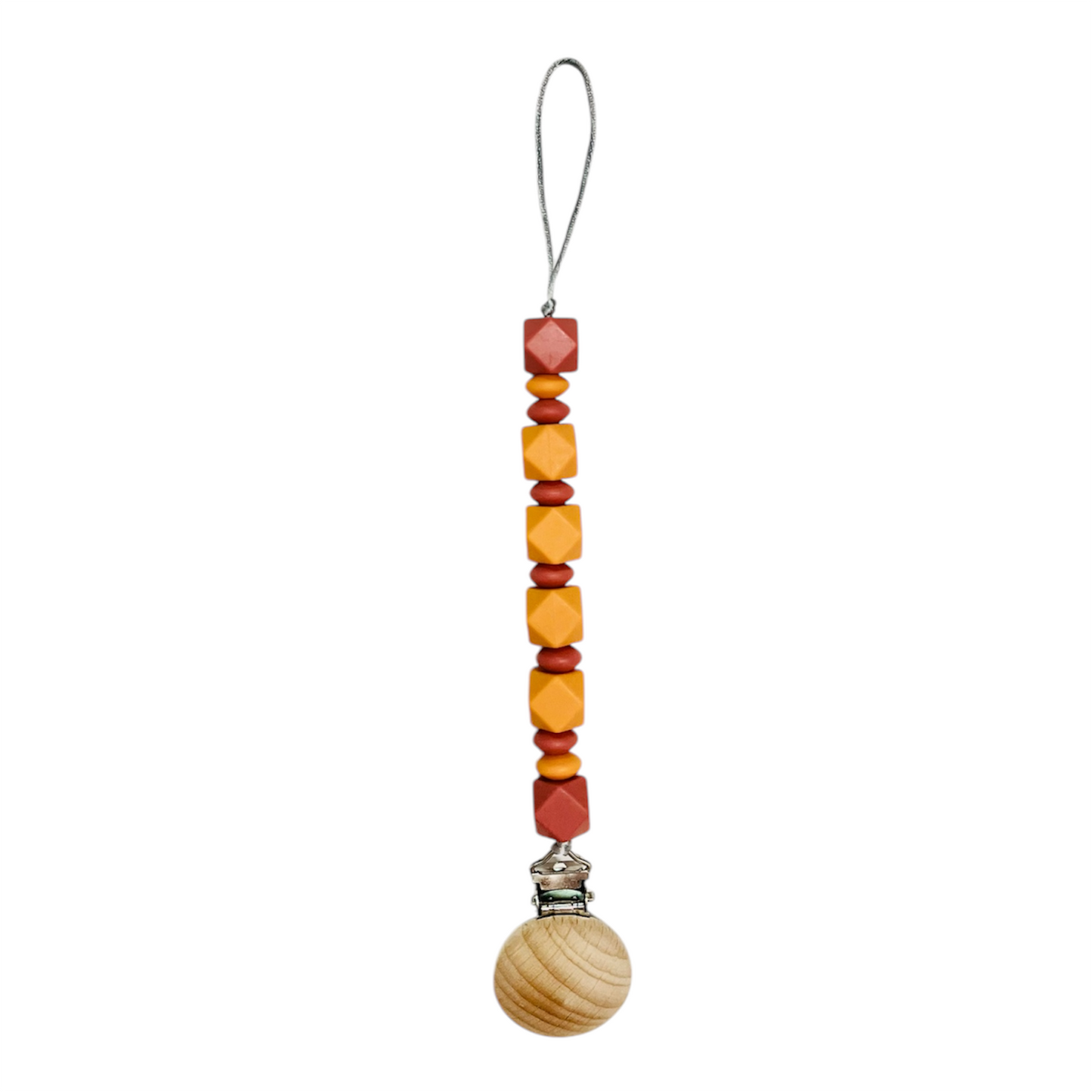 Pacifier Clip - Blush Bloom - Maroon & Mango